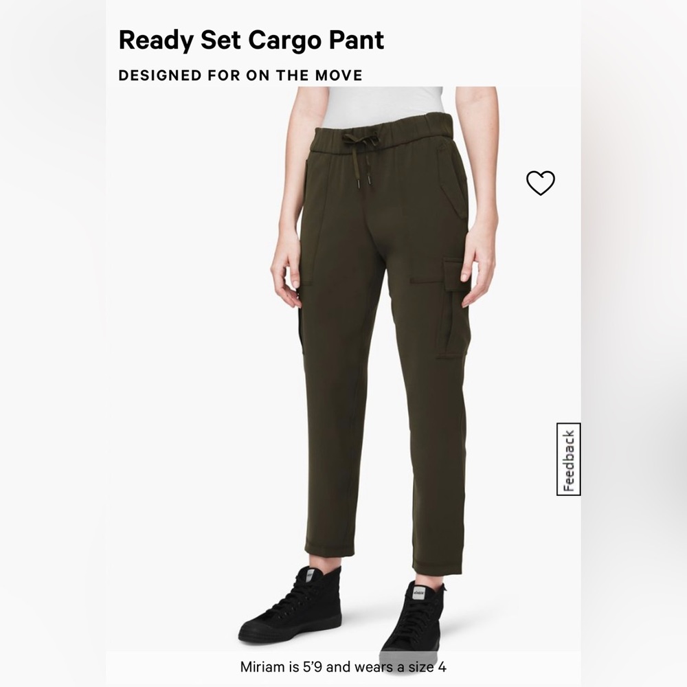 NWT Lululemon Ready Set Cargo Pant size 12